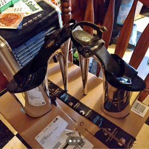 Pleaser 10 inch stripper fetish heels. Worn